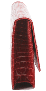 crocodile red clutch
